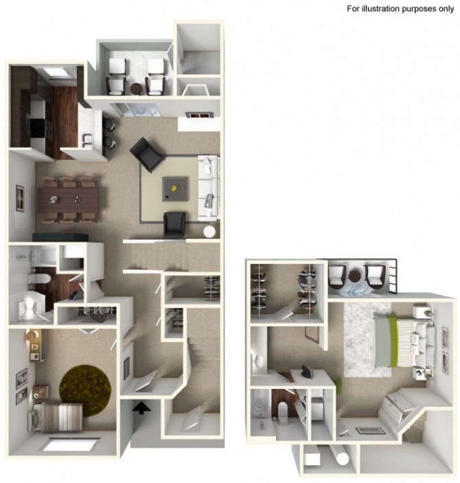 2 Bed 2 Bath Townhome Floor Plan 8